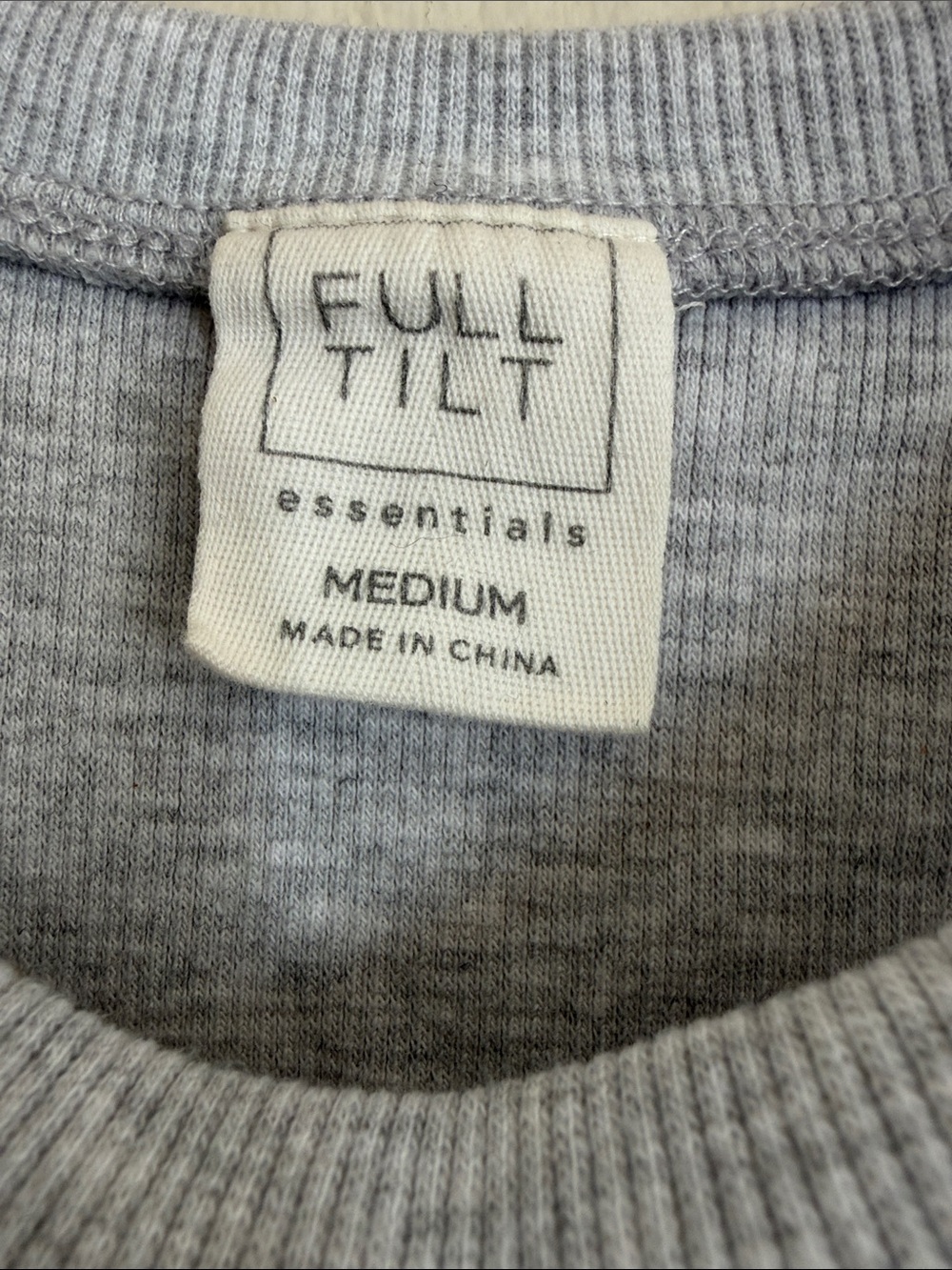 Full Tilt Light Gray Ribbed Cropped Tank - Picture 2 of 3